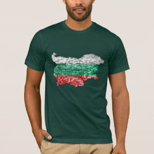 T-shirt met vlagkleurige kaart van Bulgarije