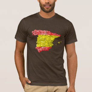 T-shirt met vlagkleurige kaart van Spanje