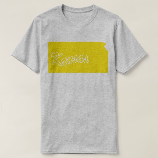 T-shirt met vorm van de staat Kansas (Design voorkant)