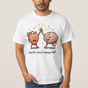 T-shirt met vredige geest en gelukkig hart