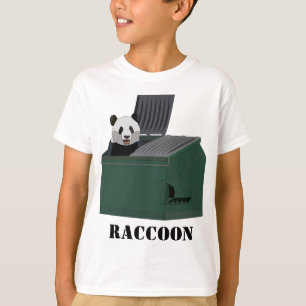 T-shirt met wasbeer met de tekst RACCOON