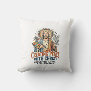 T-shirt met waterverf Jezus hobby inspirerend gelo Kussen