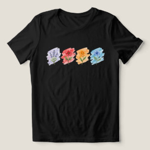 T-shirt met waterverf wilde bloemen