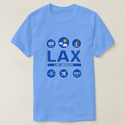 T-shirt met weerbericht van favoriete luchthavenco (Design voorkant)
