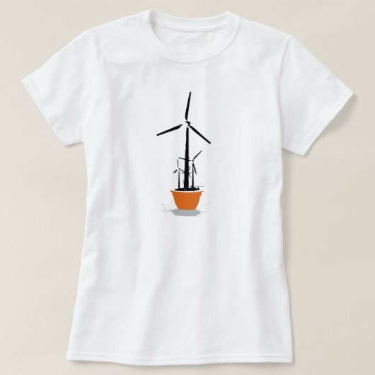 T-shirt met windenergie / T-shirt met aardedag (Design voorkant)