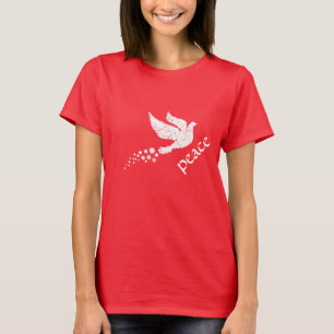 T-shirt met witte dove sneeuwvlokken