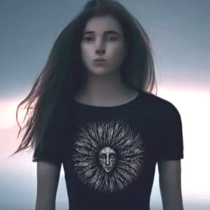 T-shirt met zwart-wit krabbord ontwerp