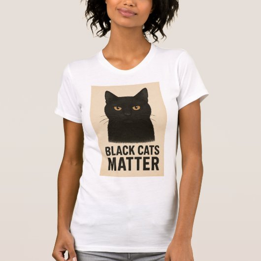 T-shirt met zwarte kat (Voorkant)