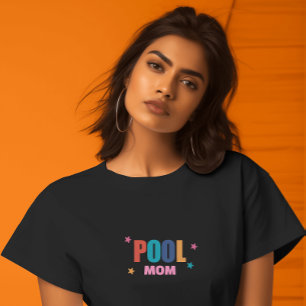 T-shirt met zwembad zwemmen zomer typografie zwart