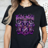 T-shirt Métal de mort Squelette violet Rocker Zombie King