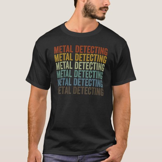 T-shirt Metal Detecting Retro (Devant)
