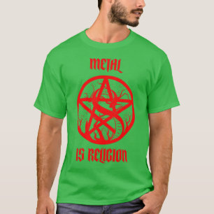 T-shirt Métal Est Religion Mort Métal Pentagram Serpent Sa