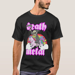 T-shirt Métal Mort Unicorn Goth Musique Métal Noir Punk Ba
