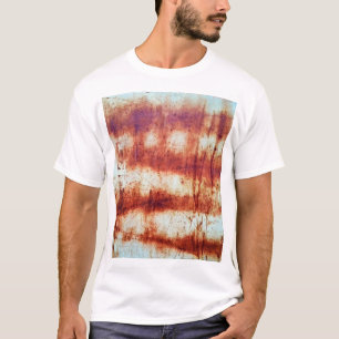 T-shirt métal rouillé, arrière - plan texturé.