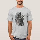 T-shirt Metallic Silver Face Graphic (Devant)