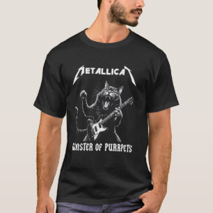 T-shirt Metallicat Monstre De Purrpets - Chat Drôle