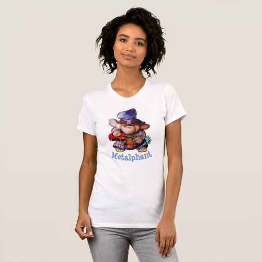 T-shirt Metalphant avec des femmes de guitare amincissent (Devant entier)