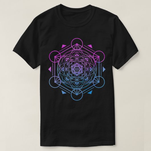 T-shirt Métatron Cube Sacré Géométrie Yoga spirituel (Design devant)