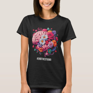T-shirt Mettre fin à la stigmatisation - Floral Cerveau Me