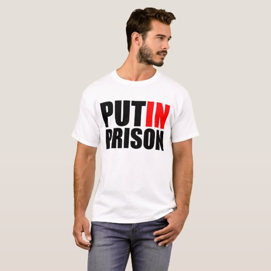 T-shirt Mettre Poutine en prison (Devant entier)