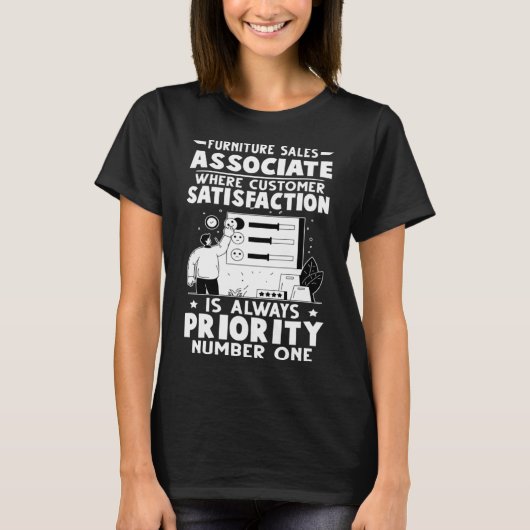 T-shirt Meubles Ventes Associé Satisfaction Client Pr (Devant)
