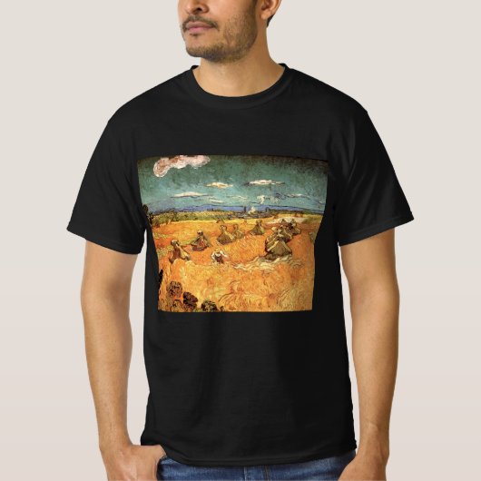 T-shirt Meules avec moissonneuse de Vincent van Gogh (Devant)