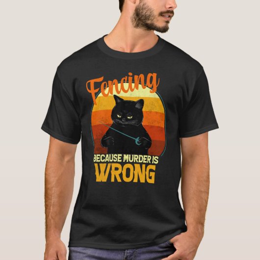 T-shirt meurtre de clôture de chat (Devant)
