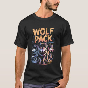 T-shirt Meute de Loup Gras Hurlement Patte
