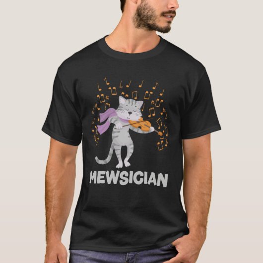T-shirt Mewsician Cat Kitten Playing Violin for Cat  Violi (Devant)