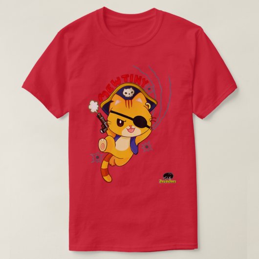 T-shirt Mewtiny Une mutinerie de chat pirate (Design devant)