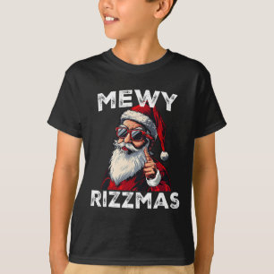 T-shirt Mewy Rizzmas Drôle Père Noël Mewing Joke Rizz Mens