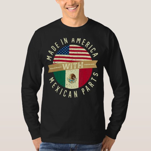 T-shirt Mexicain Américain Citoyenneté US Mexique Drapeau  (Devant)