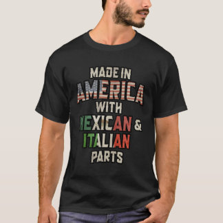 T-shirt Mexicain Et Italien Fabriqué En Amérique Mélange H