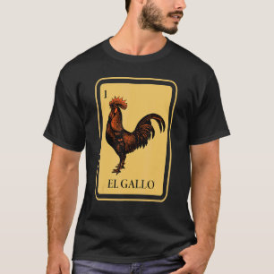 T-shirt Mexicaine El Gallo Bingo Card Jeu Raffle Tradition