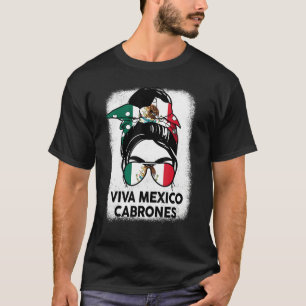 T-shirt Mexicaine Femme Viva Mexique Cabrones Mexicaine F