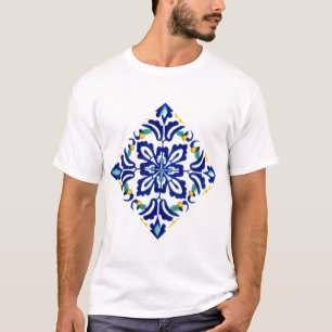 T-shirt Mexicaine Talavera Terracotta Carrelage Design No.