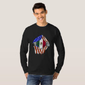 T-shirt Mexican American USA Flag Mexico Mexican Pride Mex (Devant entier)