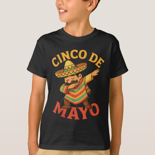 T-shirt Mexican Dabbing Poncho Cinco De Mayo  (Devant)