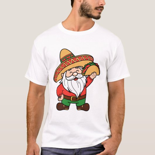 T-shirt Mexican Gnome with Taco Design Funny Cinco de Mayo (Devant)