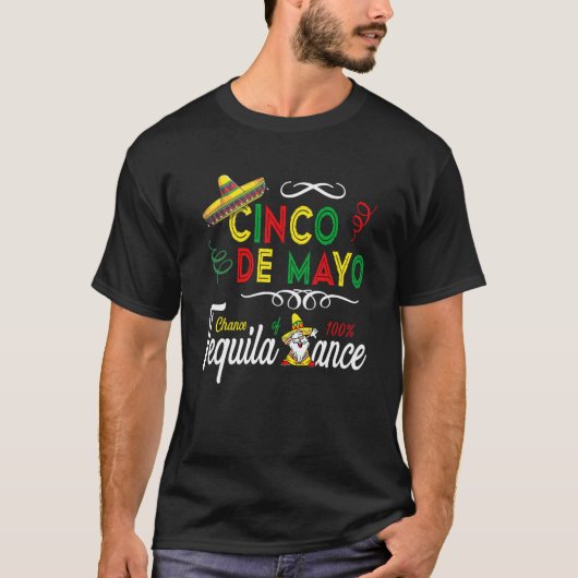 T-shirt Mexican Holiday Sombrero Tequila Dance Dabbing Mex (Devant)