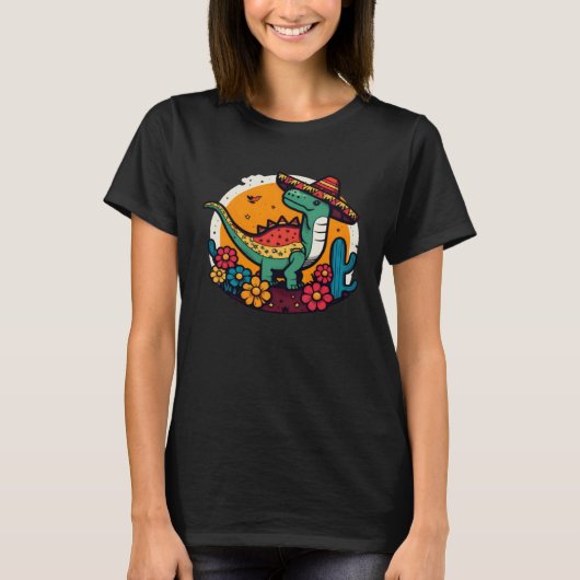T-shirt Mexican Rex Dinosaur Cinco De Mayo (Devant)