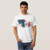 T-shirt mexico-américain de drapeau (Devant entier)