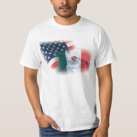 T-shirt mexico-américain de drapeau (Devant)