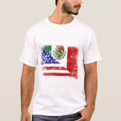 T-shirt mexico-américain de mélange de drapeau (Devant)