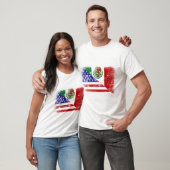 T-shirt mexico-américain de mélange de drapeau (Unisexe)