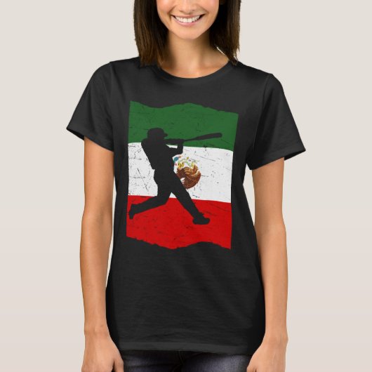 T-shirt Mexico Baseball Flag for Mexican Baseball Fans Vin (Devant)