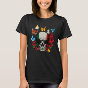 T-shirt Mexico Dia De Los Muertos Retro Flower Mexican Fla