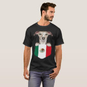 T-shirt Mexico Flag Whippet Dog In Pocket (Devant entier)