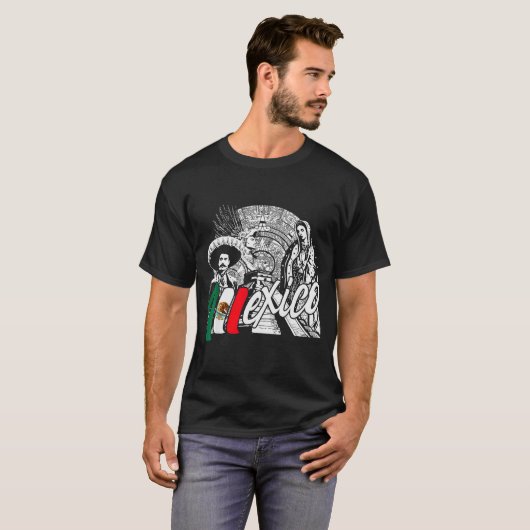 T-shirt Mexico - Mexican Pride - Virgen De Guadalupe And H (Devant entier)