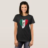 T-shirt Mexico Retro Heart Shape Flag (Devant entier)